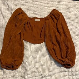 Urban Outfitters crop top with puffy sleeves